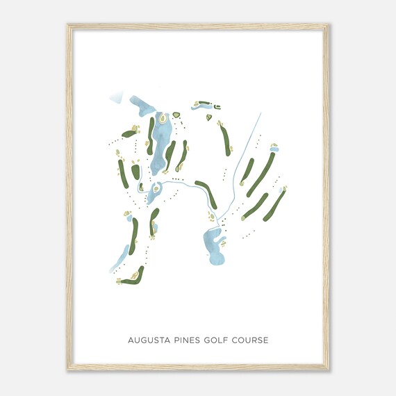 Augusta Pines Golf Course Texas Minimalist Watercolor Map Poster