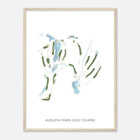 Augusta Pines Golf Course Texas Modern Watercolor Map Golfer Gift Golf Wall Art Golf Poster Print Course Layout