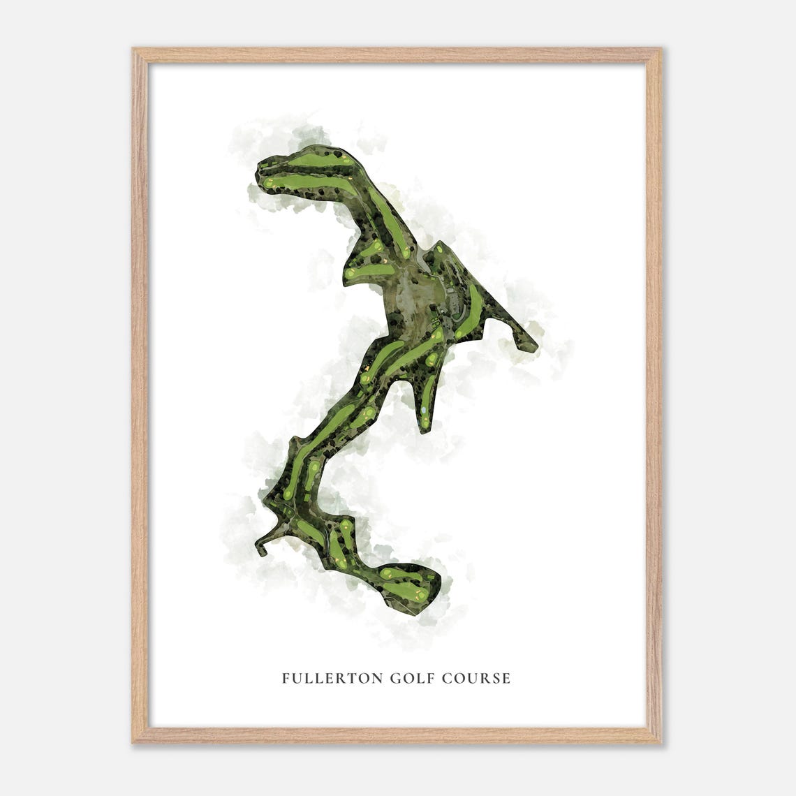 Fullerton Golf Course Classic Watercolor Fairway Map Art Poster - Image 6