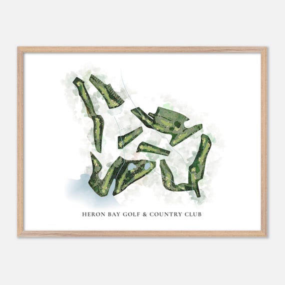 Heron Bay Golf Country Club In Locust Grove Georgia Classic Watercolor Map Golfer Gift Golf Wall Art Golf Poster Print