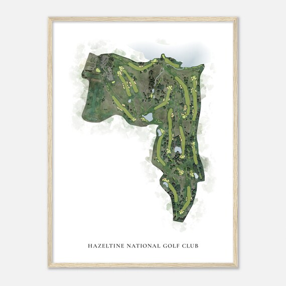 Hazeltine National Golf Club Minnesota Classic Watercolor Map Golfer Gift Golf Wall Art Golf Poster Print Course Layout