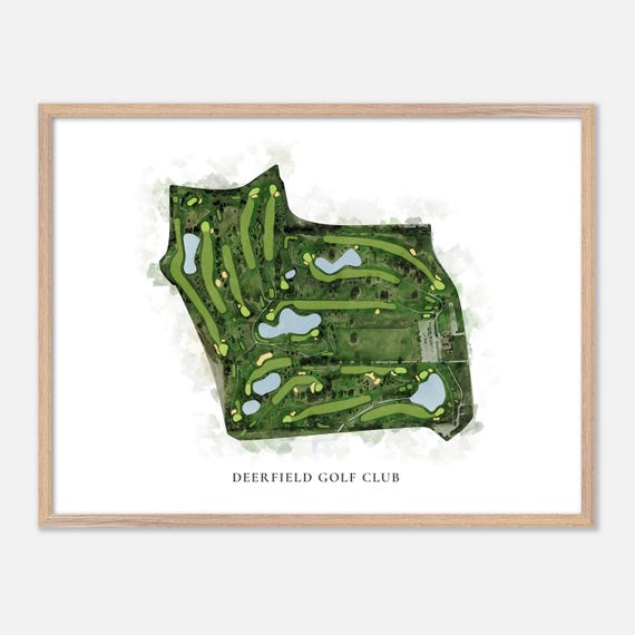 Deerfield Golf Club In Oakville Canada Classic Watercolor Map Golfer Gift Golf Wall Art Golf Poster Print Course Layout
