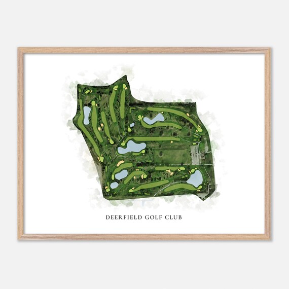 Deerfield Golf Club Oakville Canada Classic Watercolor Golf Map Poster