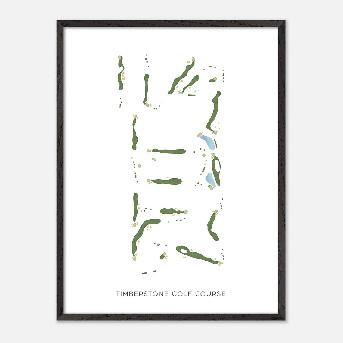 Timberstone Golf Course Modern Minimalist Watercolor Map Poster - Image 3