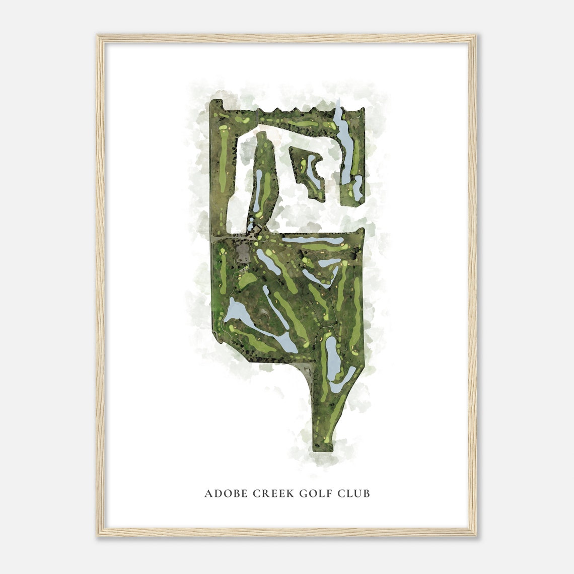 Adobe Creek Golf Club Classic Watercolor Course Map Golfer Poster - Image 2