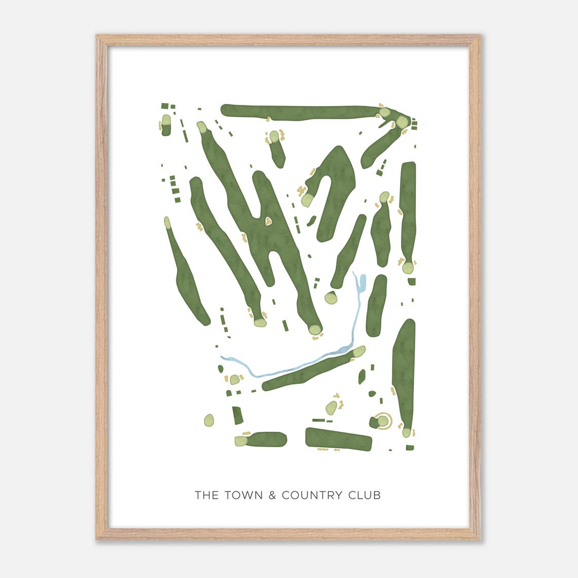 The Town and Country Club Golf Course Map Minimalist Green Poster - Image 6