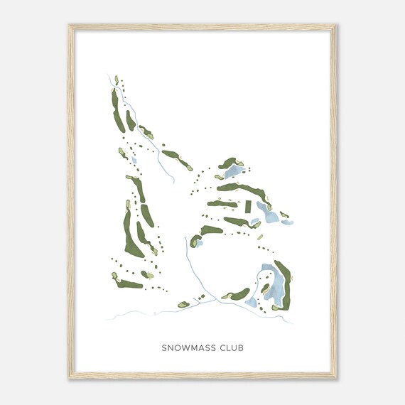 Snowmass Club Colorado Modern Watercolor Map Golfer Gift Golf Wall Art Golf Poster Print Course Layout