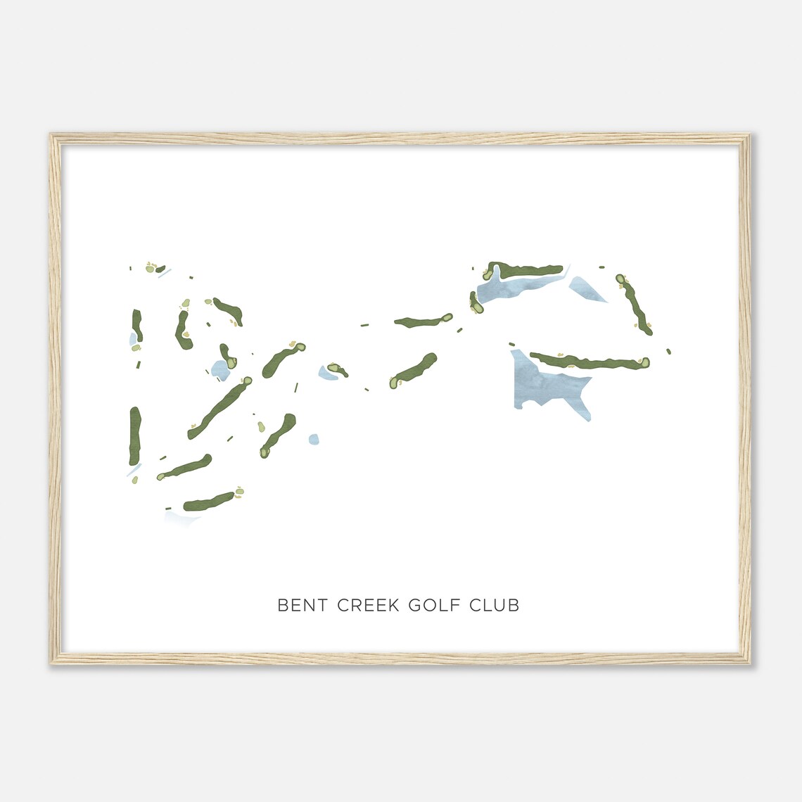 Bent Creek Golf Club Minimalist Course Map Green Holes Art Print - Image 2