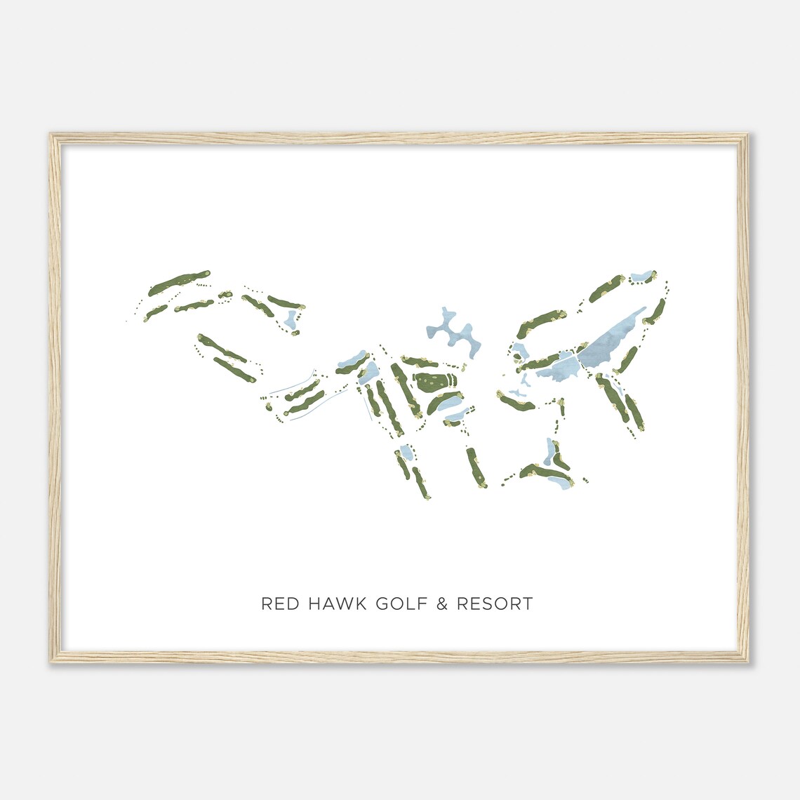 Red Hawk Golf Resort Nevada Modern Watercolor Map Golfer Gift Golf Wall Art Golf Poster Print Course Layout