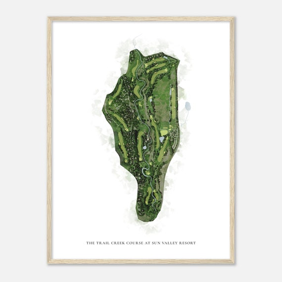 The Trail Creek Course At Sun Valley Resort Idaho Classic Watercolor Map Golfer Gift Golf Wall Art Golf Poster Print Course Layout