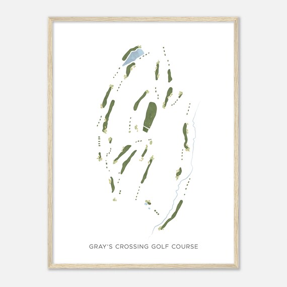 Grays Crossing Golf Course California Modern Watercolor Map Golfer Gift Golf Wall Art Golf Poster Print Course Layout