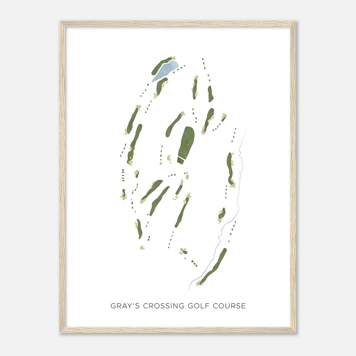 Grays Crossing Golf Course California Modern Watercolor Map Golfer Gift Golf Wall Art Golf Poster Print Course Layout