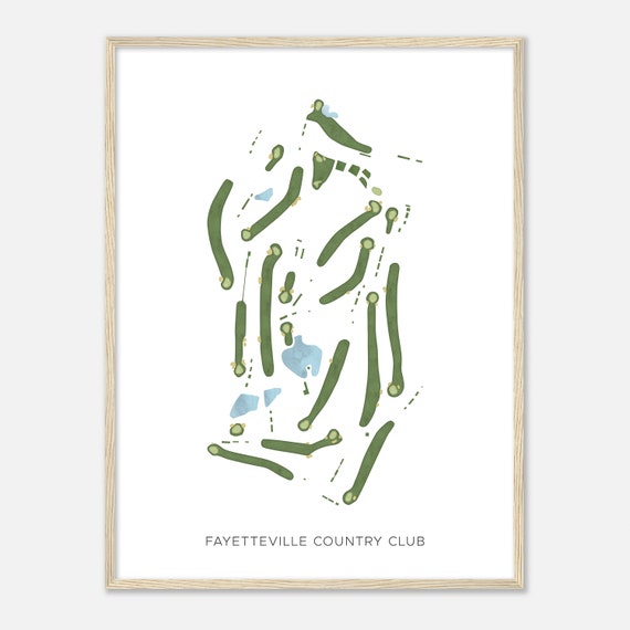 Fayetteville Country Club Arkansas Modern Watercolor Map Golfer Gift Golf Wall Art Golf Poster Print Course Layout