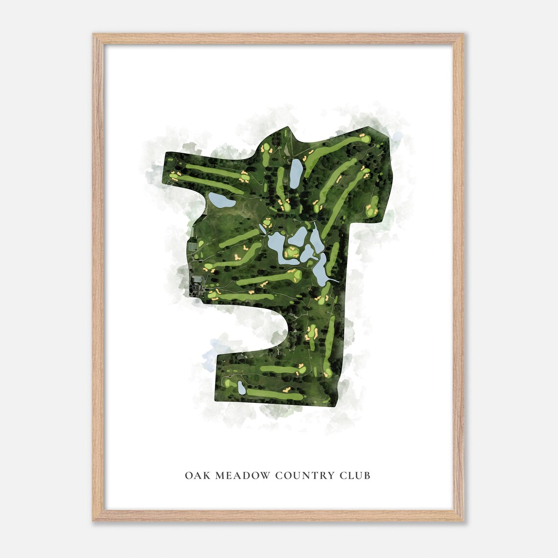 Oak Meadow Country Club Evansville Indiana Classic Map Poster - Image 6