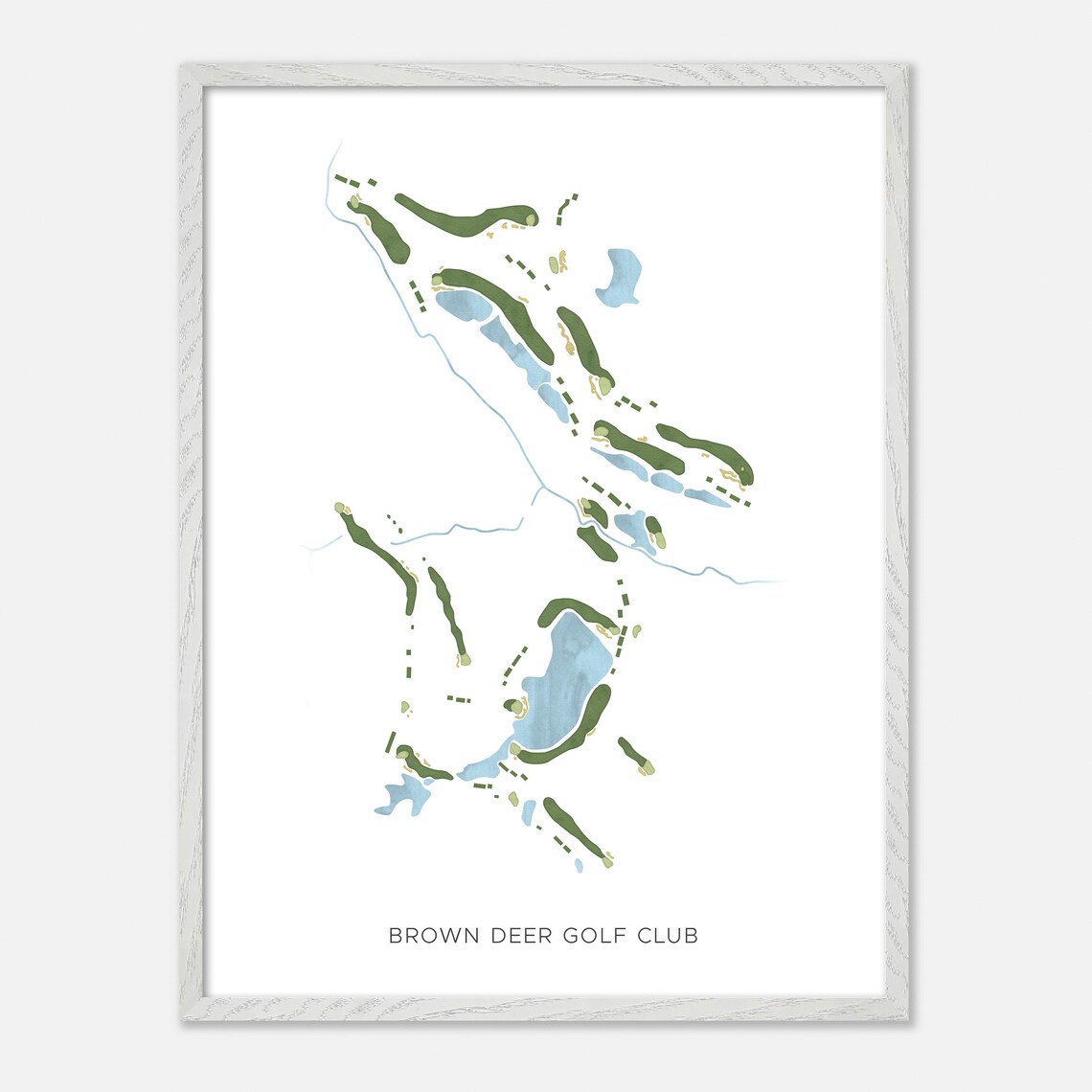 Brown Deer Golf Club Coralville Iowa Modern Watercolor Map Poster - Image 2
