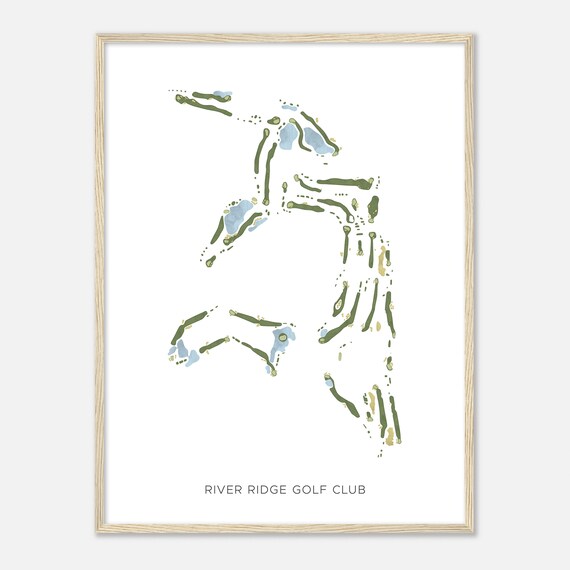 River Ridge Golf Club California Modern Watercolor Map Golfer Gift Golf Wall Art Golf Poster Print Course Layout