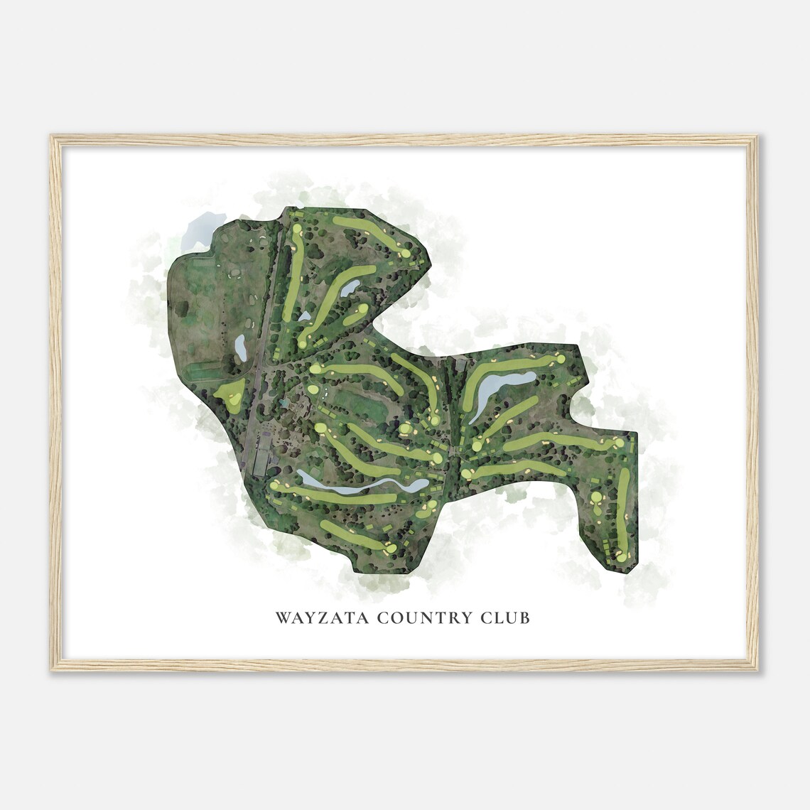 Wayzata Country Club Minnesota Classic Watercolor Map Poster - Image 2