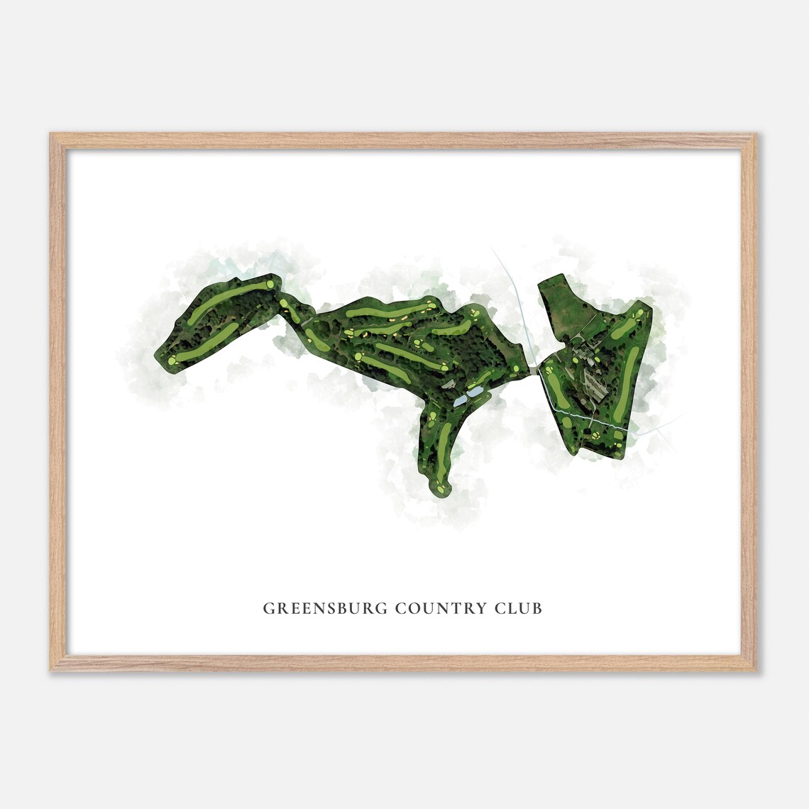Greensburg Country Club Pennsylvania Classic Watercolor Map Poster