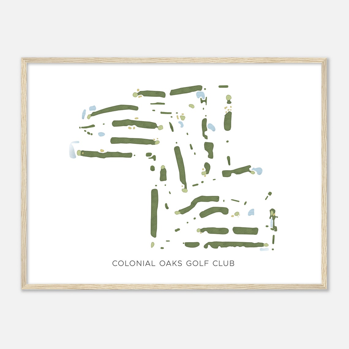 Colonial Oaks Golf Club Golf Course Map Golfer Gift Modern Print
