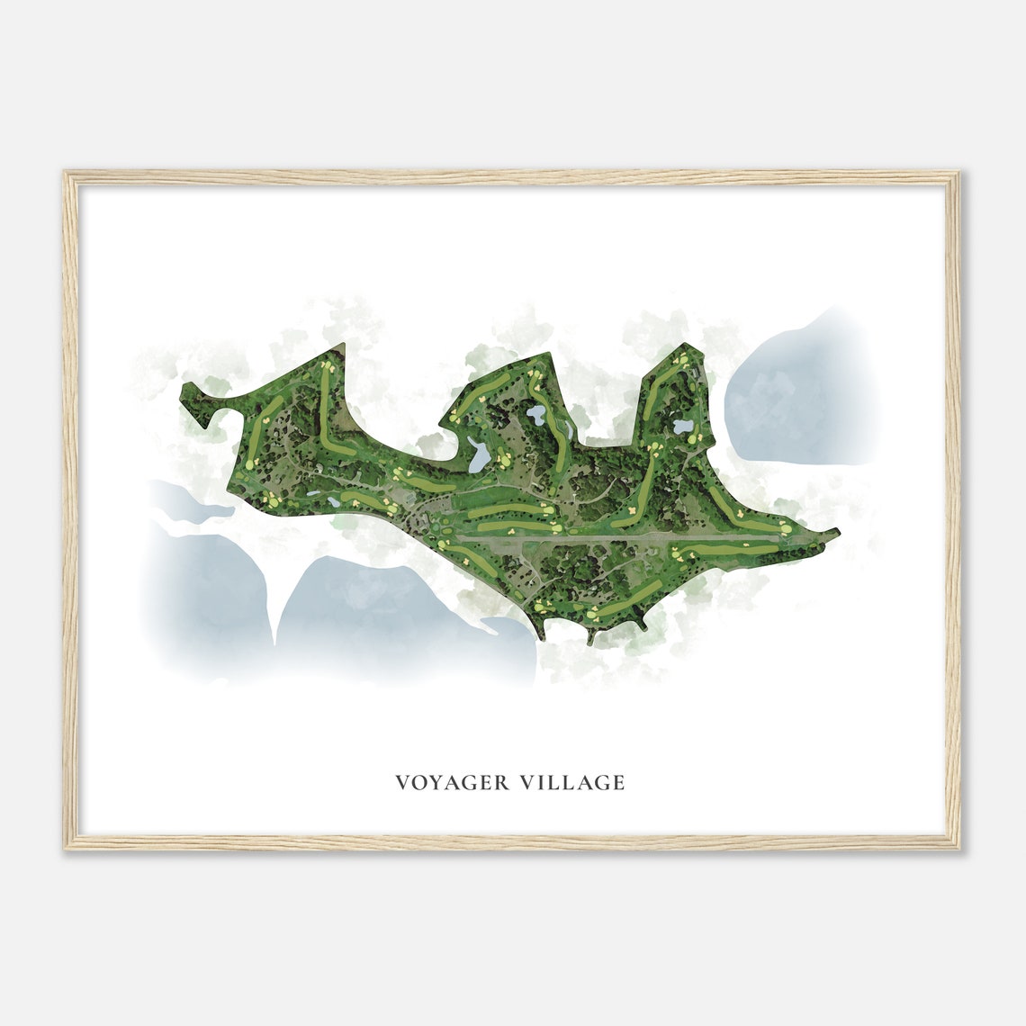 Voyager Village Wisconsin Classic Watercolor Golf Map Poster - Image 2