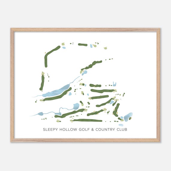 Sleepy Hollow Golf Country Club In Canada Modern Watercolor Map Golfer Gift Golf Wall Art Golf Poster Print Course Layout