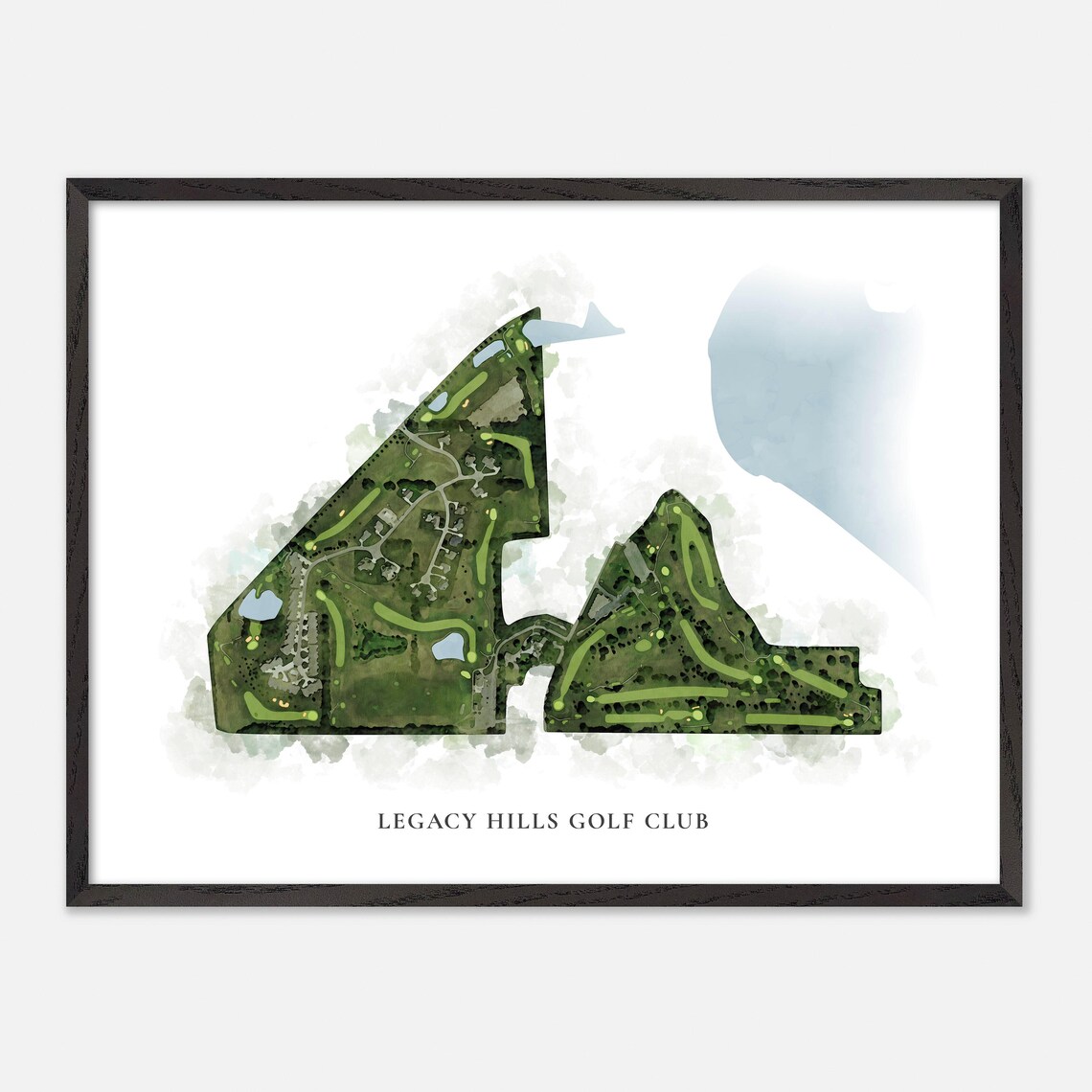 Legacy Hills Golf Club Watercolor Aerial Course Map Art Poster - Image 5