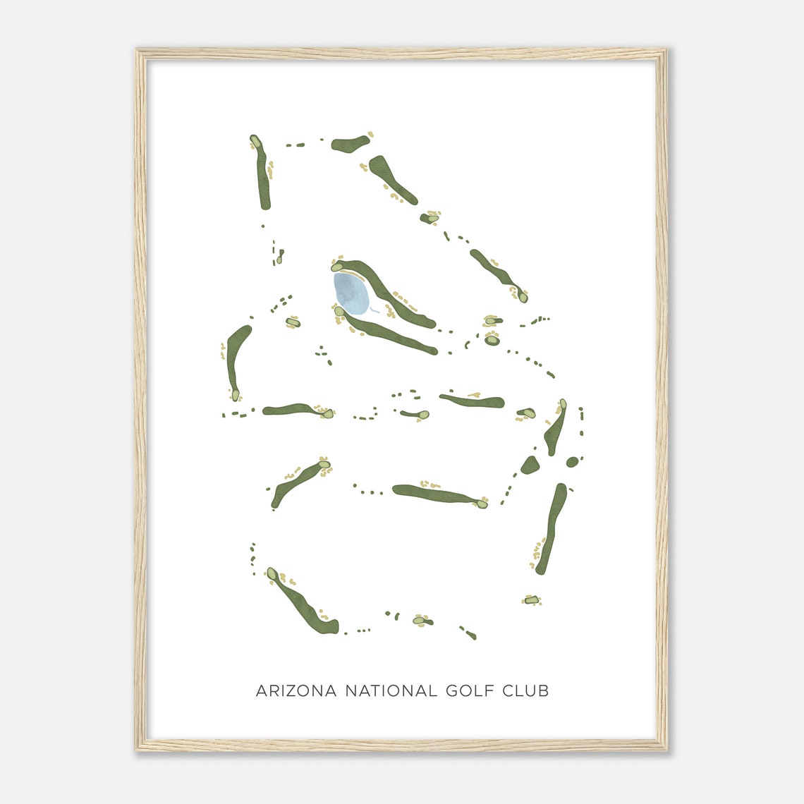 Arizona National Golf Club Minimalist Green Fairway Map Poster - Image 2