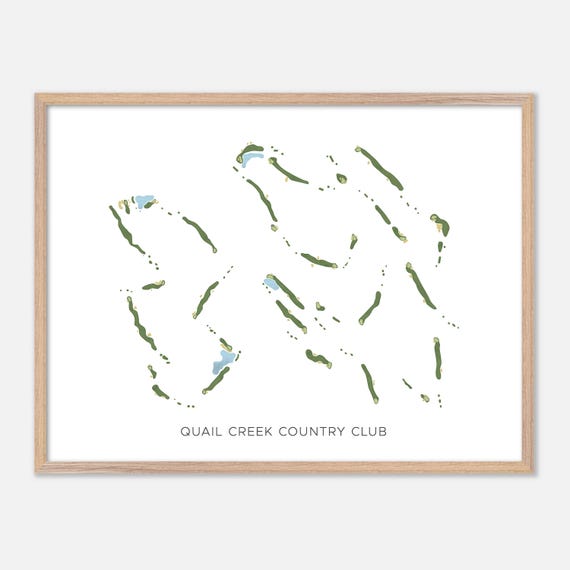 Quail Creek Country Club In Green Valley Arizona Modern Watercolor Map Golfer Gift Golf Wall Art Golf Poster Print Course Layout