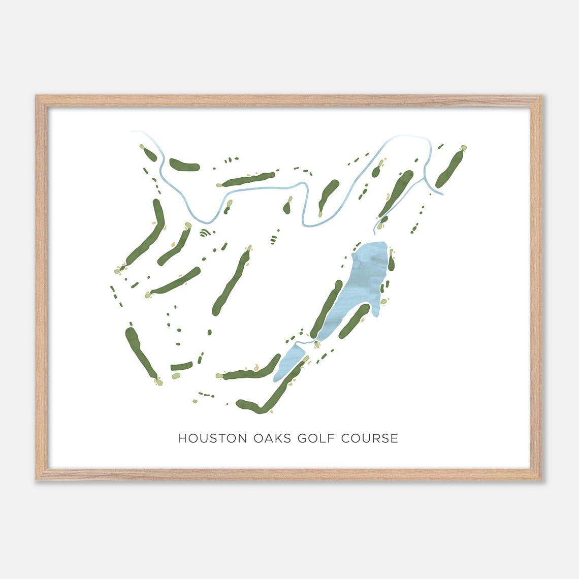 Houston Oaks Golf Course Paris Kentucky Watercolor Map Poster
