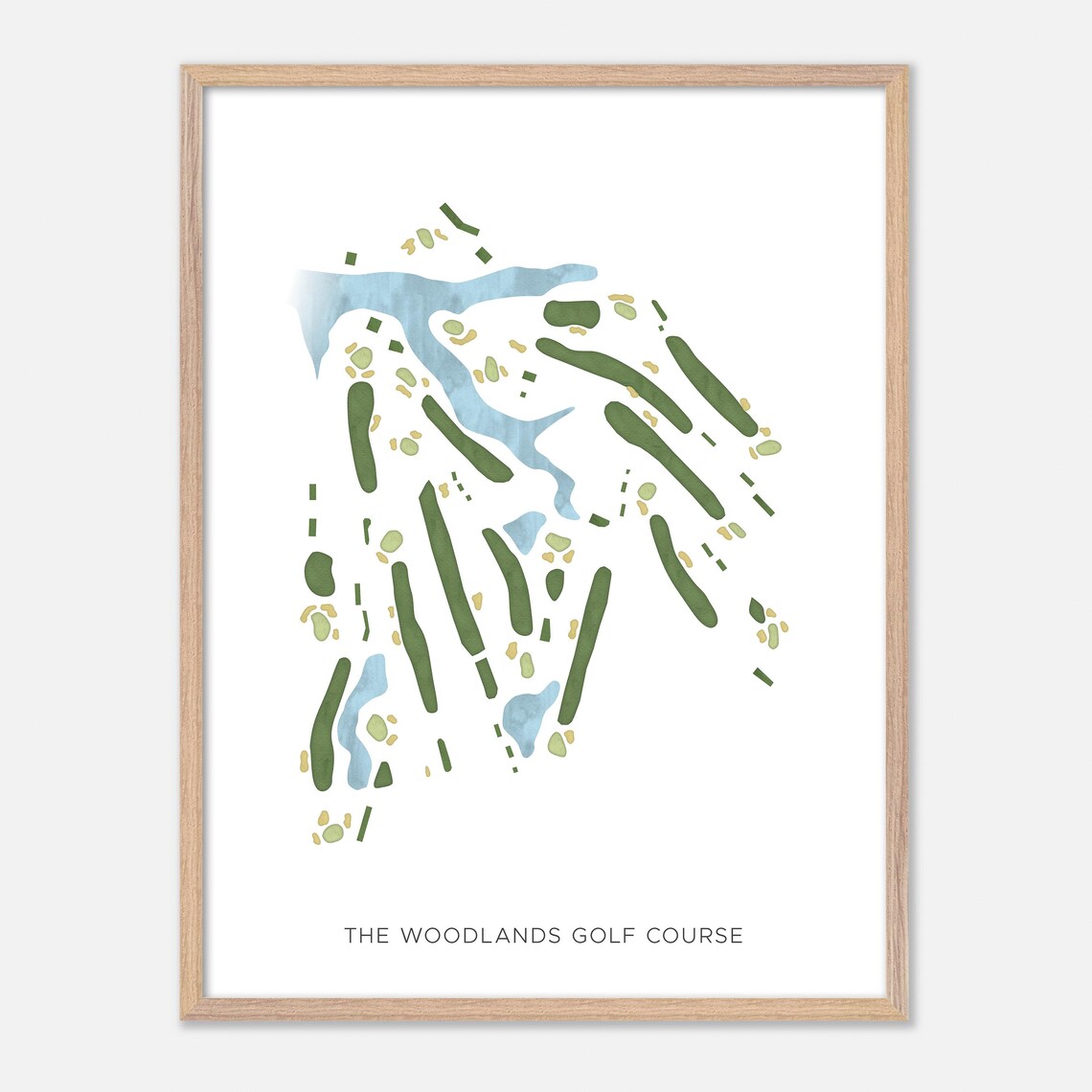 The Woodlands Golf Course Hampton Virginia Modern Watercolor Map Poster - Image 6