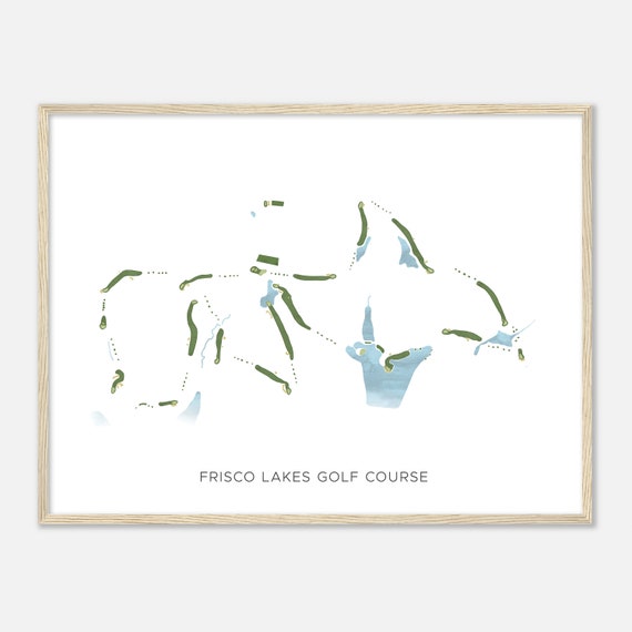 Frisco Lakes Golf Course Texas Modern Watercolor Map Golfer Gift Golf Wall Art Golf Poster Print Course Layout