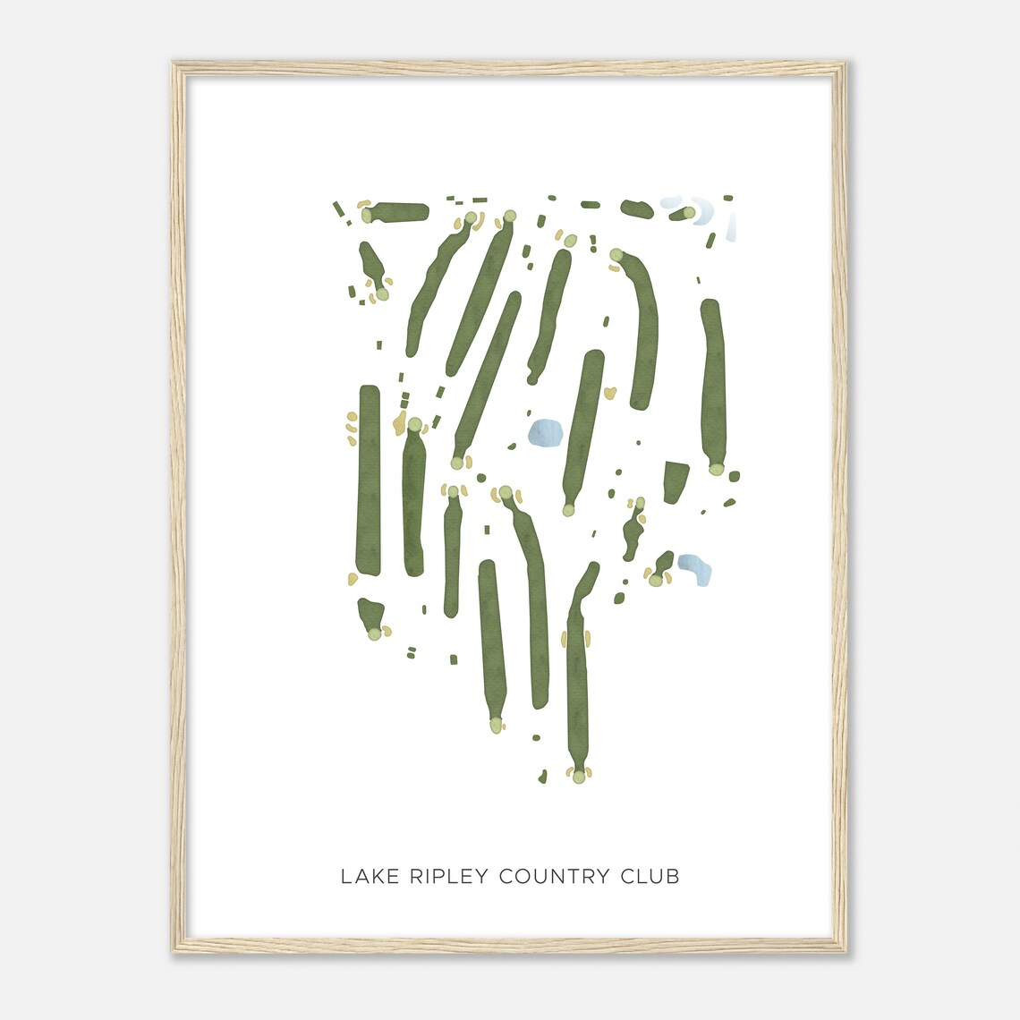 Lake Ripley Country Club Minimalist Watercolor Map Gift Wall Art - Image 2
