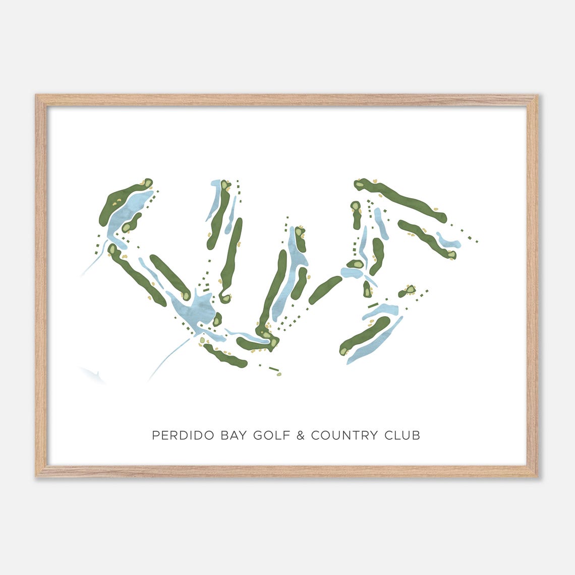 Perdido Bay Golf & Country Club Florida Modern Watercolor Map Poster
