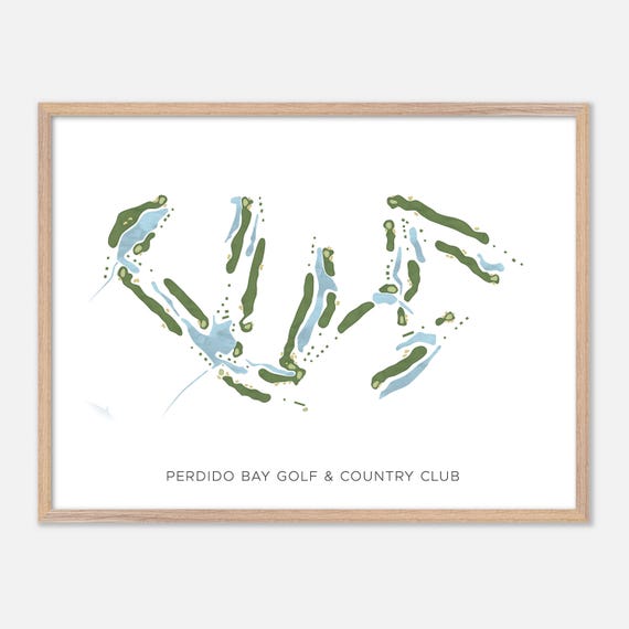Perdido Bay Golf Country Club In Pensacola Florida Modern Watercolor Map Golfer Gift Golf Wall Art Golf Poster Print Course Layout