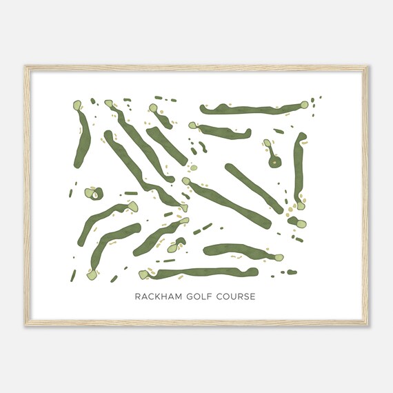 Rackham Golf Course Michigan Modern Watercolor Map Golfer Gift Golf Wall Art Golf Poster Print Course Layout