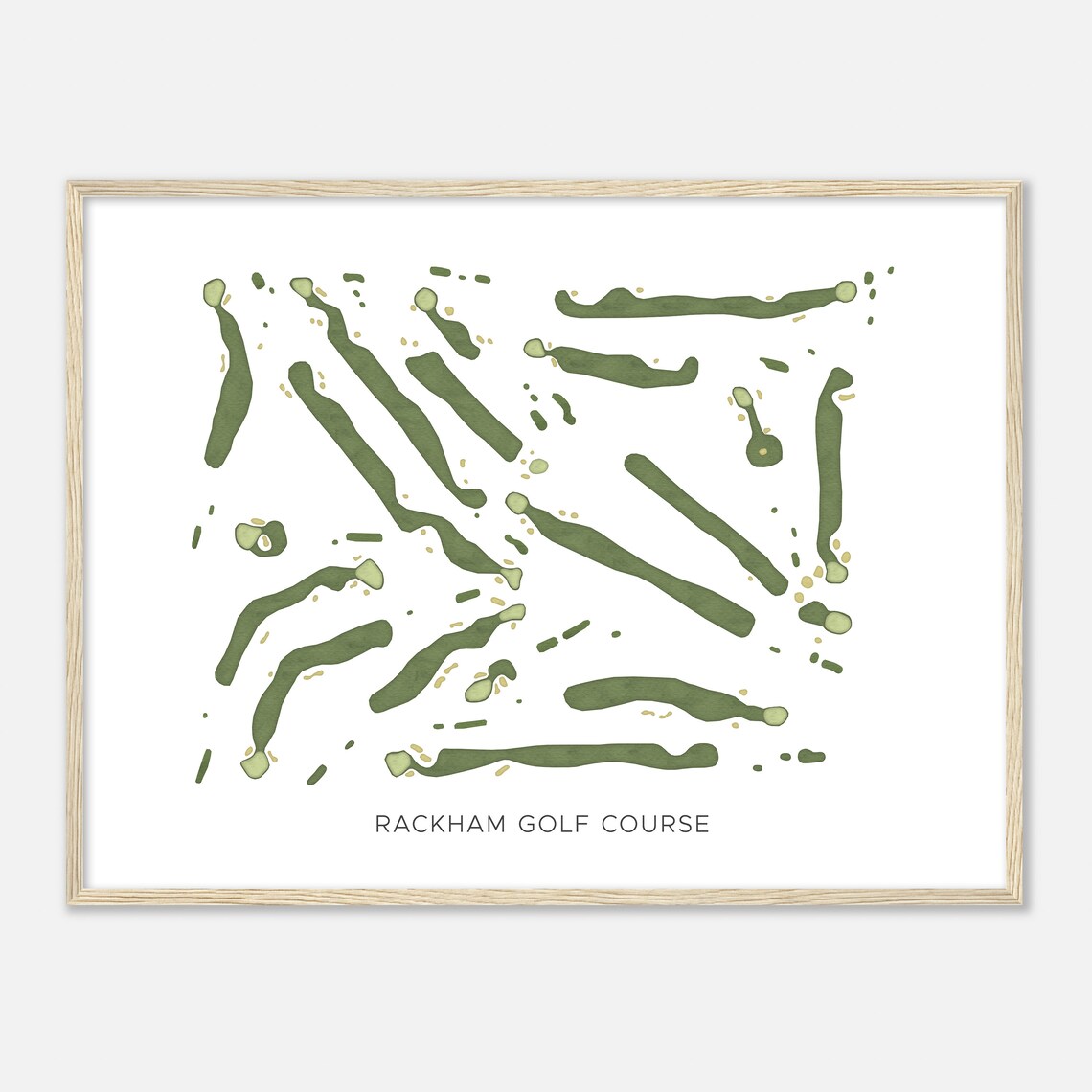 Rackham Golf Course Michigan Modern Watercolor Map Golfer Gift Golf Wall Art Golf Poster Print Course Layout