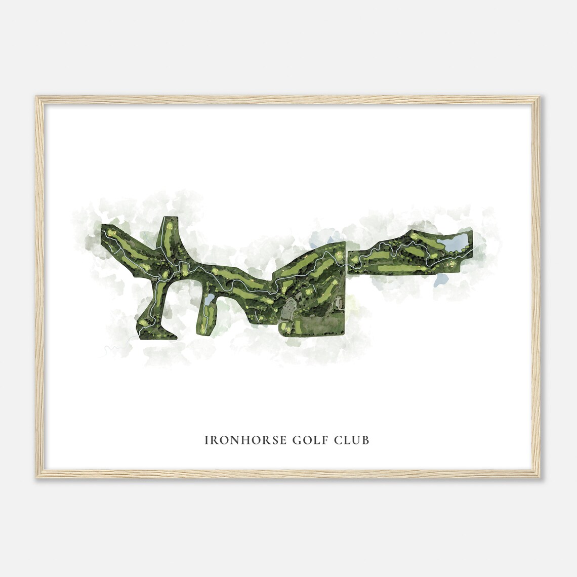 Ironhorse Golf Club Kansas Classic Watercolor Map Art Print - Image 2