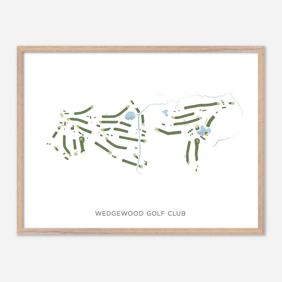 Wedgewood Golf Club Lanark PA Modern Watercolor Golf Course Map Poster