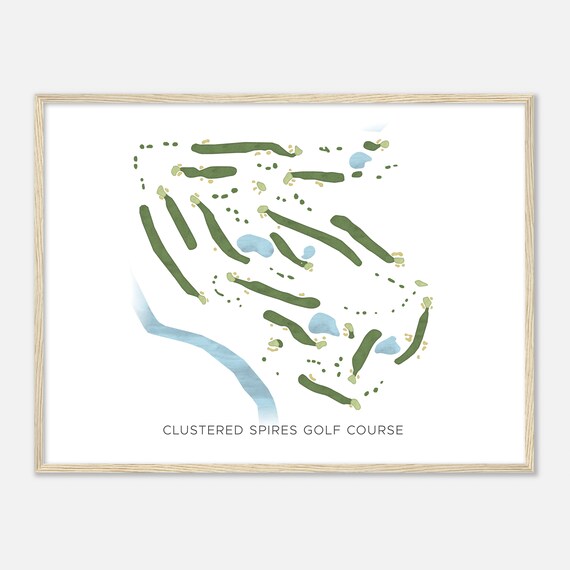Clustered Spires Golf Course Modern Minimalist Layout Map Poster