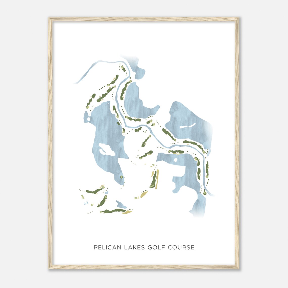 Pelican Lakes Golf Course Colorado Modern Watercolor Map Golfer Gift Golf Wall Art Golf Poster Print Course Layout - Image 2