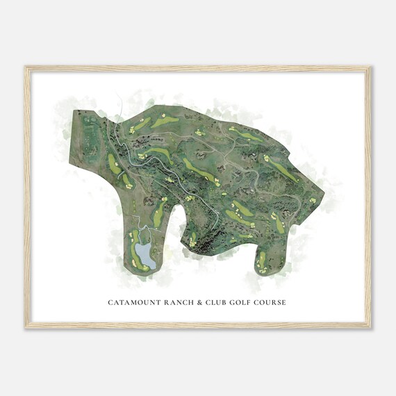 Catamount Ranch Club Golf Course Colorado Classic Watercolor Map Golfer Gift Golf Wall Art Golf Poster Print Course Layout