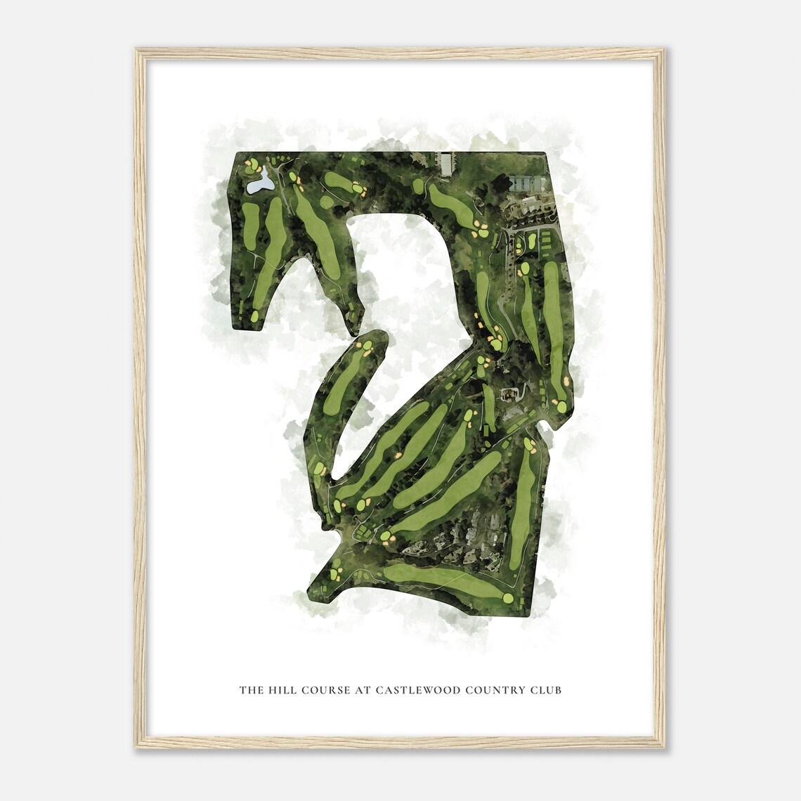 The Hill Course at Castlewood Country Club Classic Map Poster - Image 2
