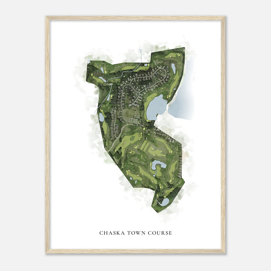 Chaska Town Course Minnesota Classic Watercolor Map Golfer Gift Golf Wall Art Golf Poster Print Course Layout - Image 2
