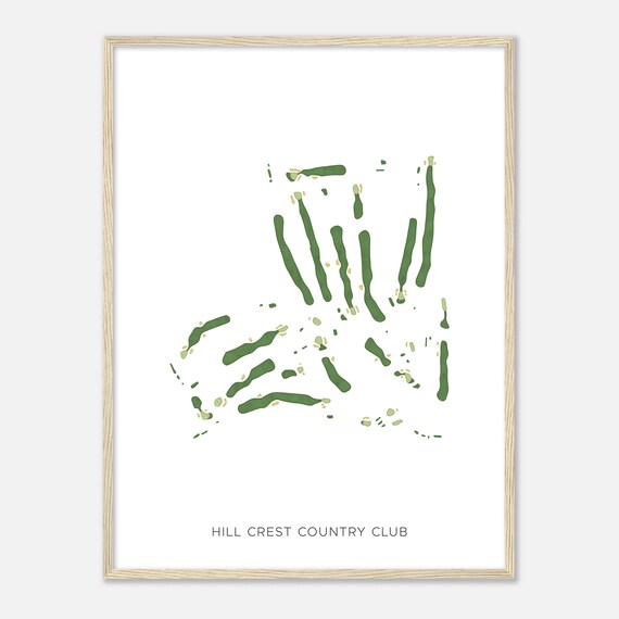 Hill Crest Country Club Pennsylvania Modern Watercolor Map Golfer Gift Golf Wall Art Golf Poster Print Course Layout