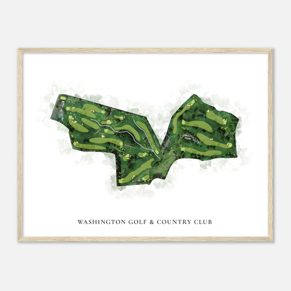 Washington Golf & Country Club Classic Watercolor Golf Course Map Poster - Image 2