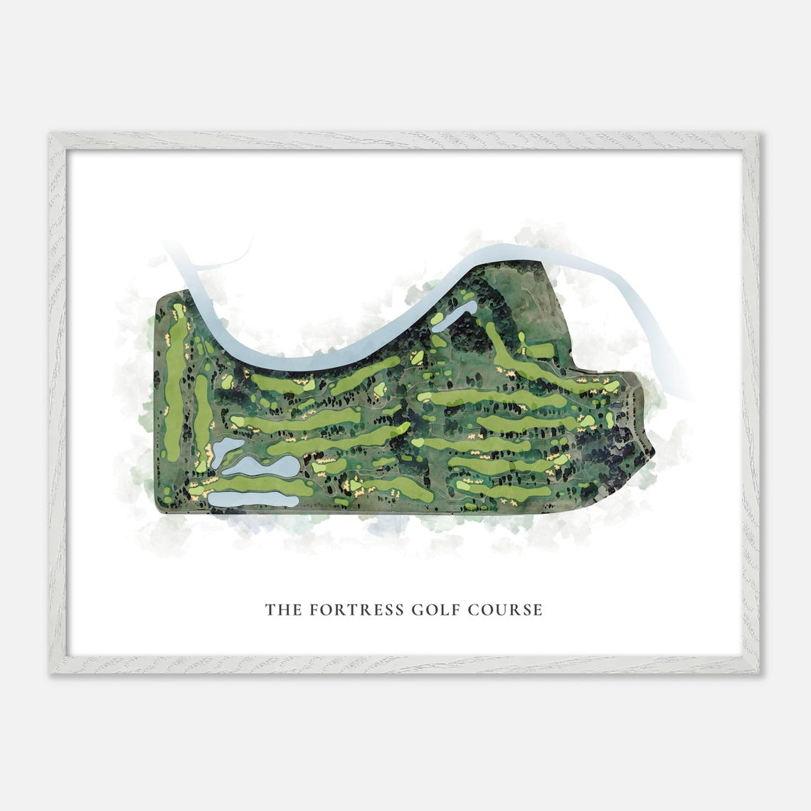 The Fortress Golf Course Michigan Classic Watercolor Map Poster - Image 4