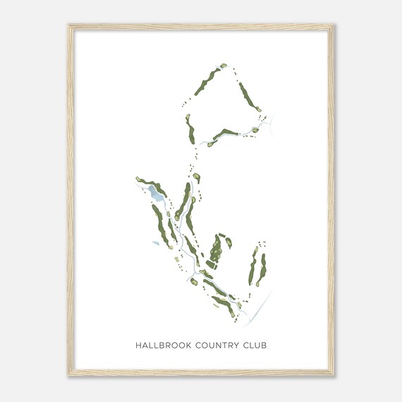 Hallbrook Country Club Kansas Modern Watercolor Map Golfer Gift Golf Wall Art Golf Poster Print Course Layout
