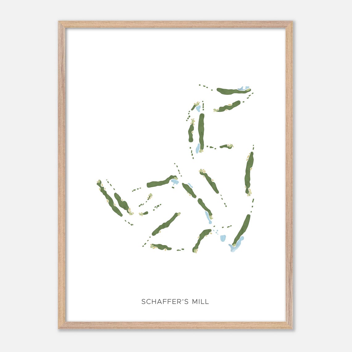 Schaffer's Mill Golf Course Modern Watercolor Map Golfer Gift Poster - Image 2