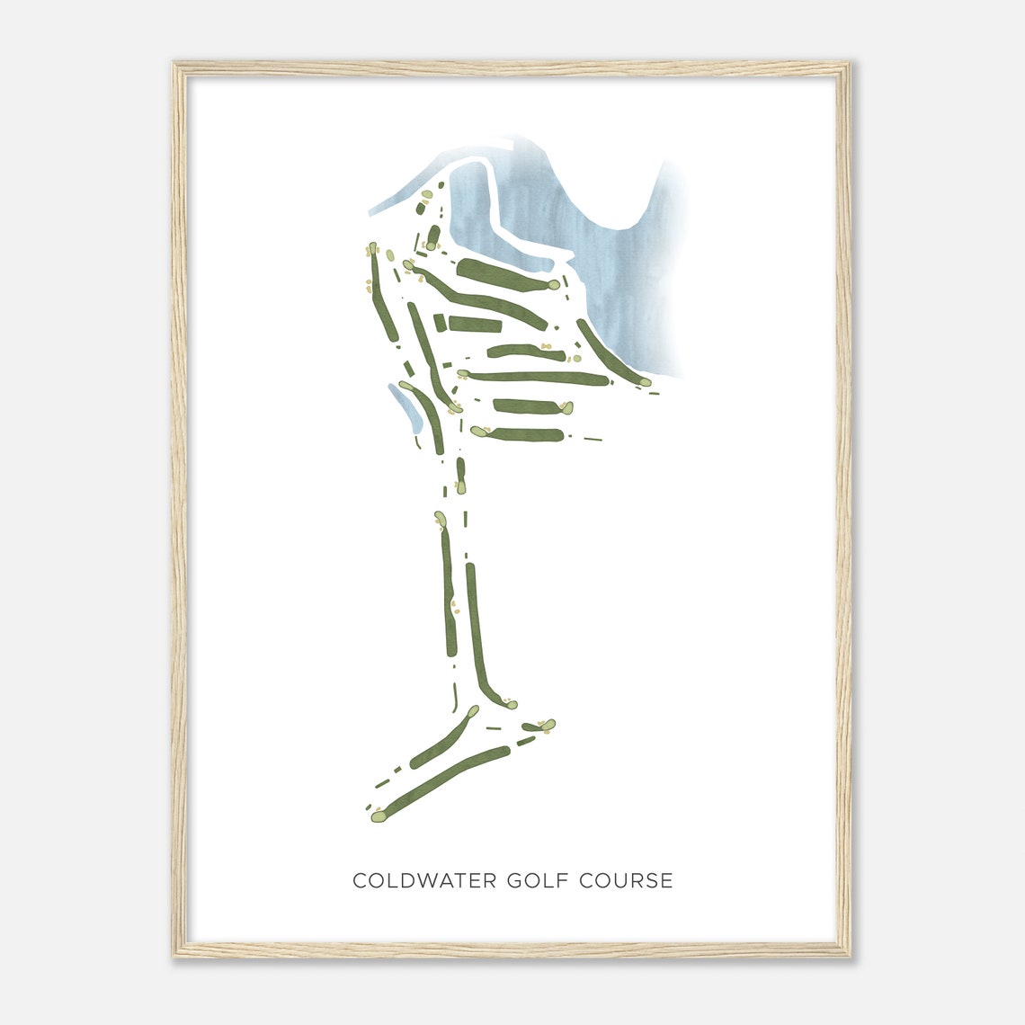 Coldwater Golf Course Michigan Modern Watercolor Map Golfer Gift Golf Wall Art Golf Poster Print Course Layout - Image 2