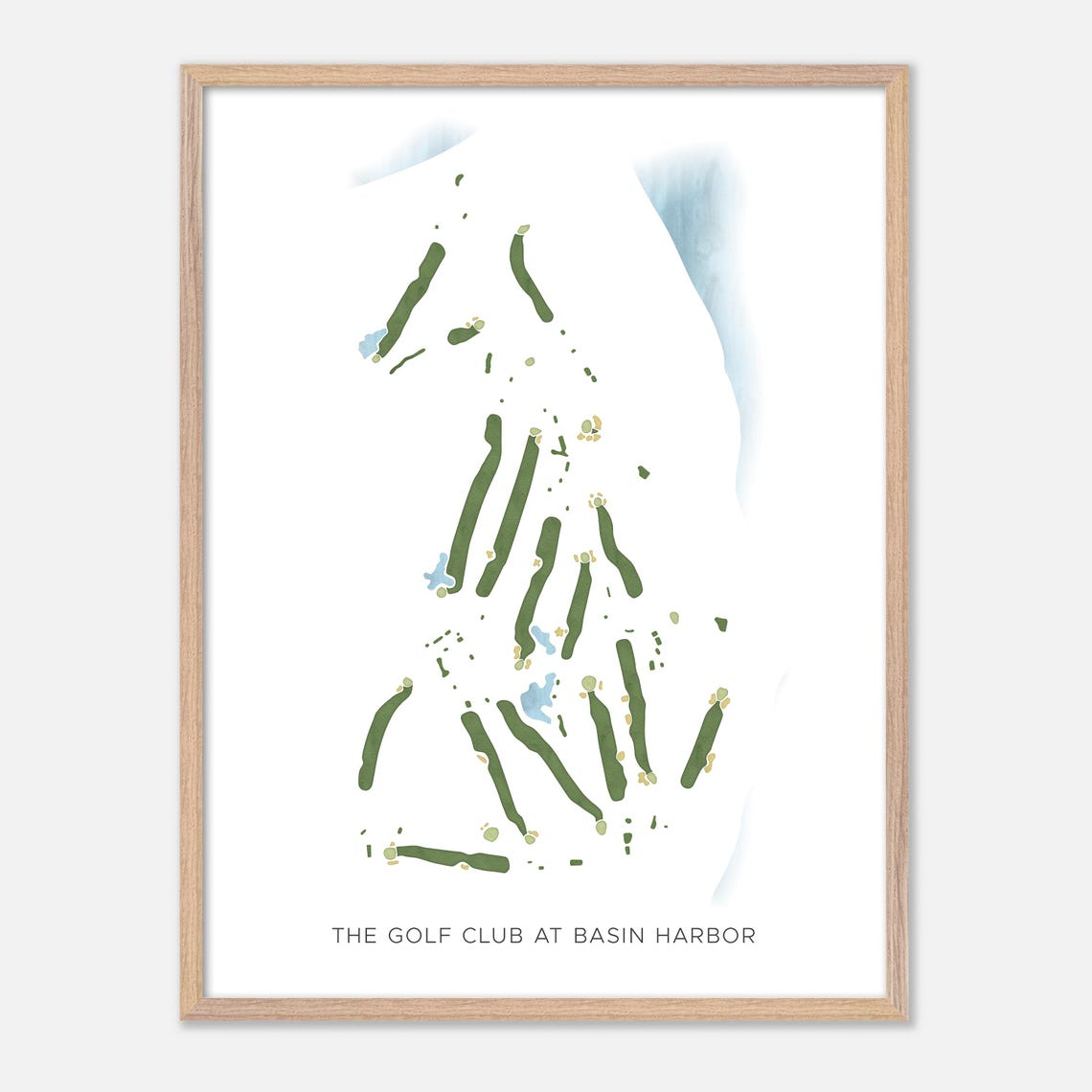 Golf Club at Basin Harbor Watercolor Fairway Map Lakeview Poster - Image 6